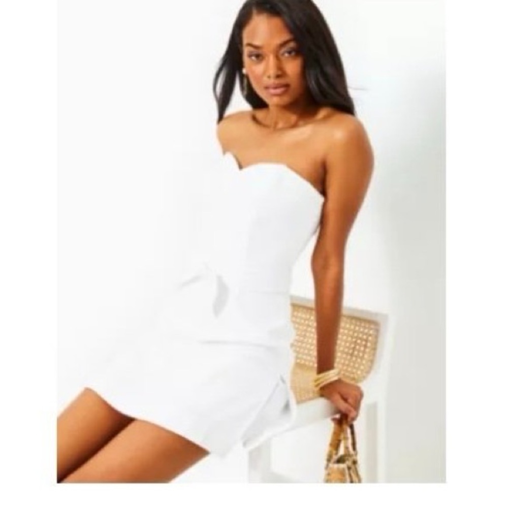 Lilly Pulitzer White Strapless Skirted Romper